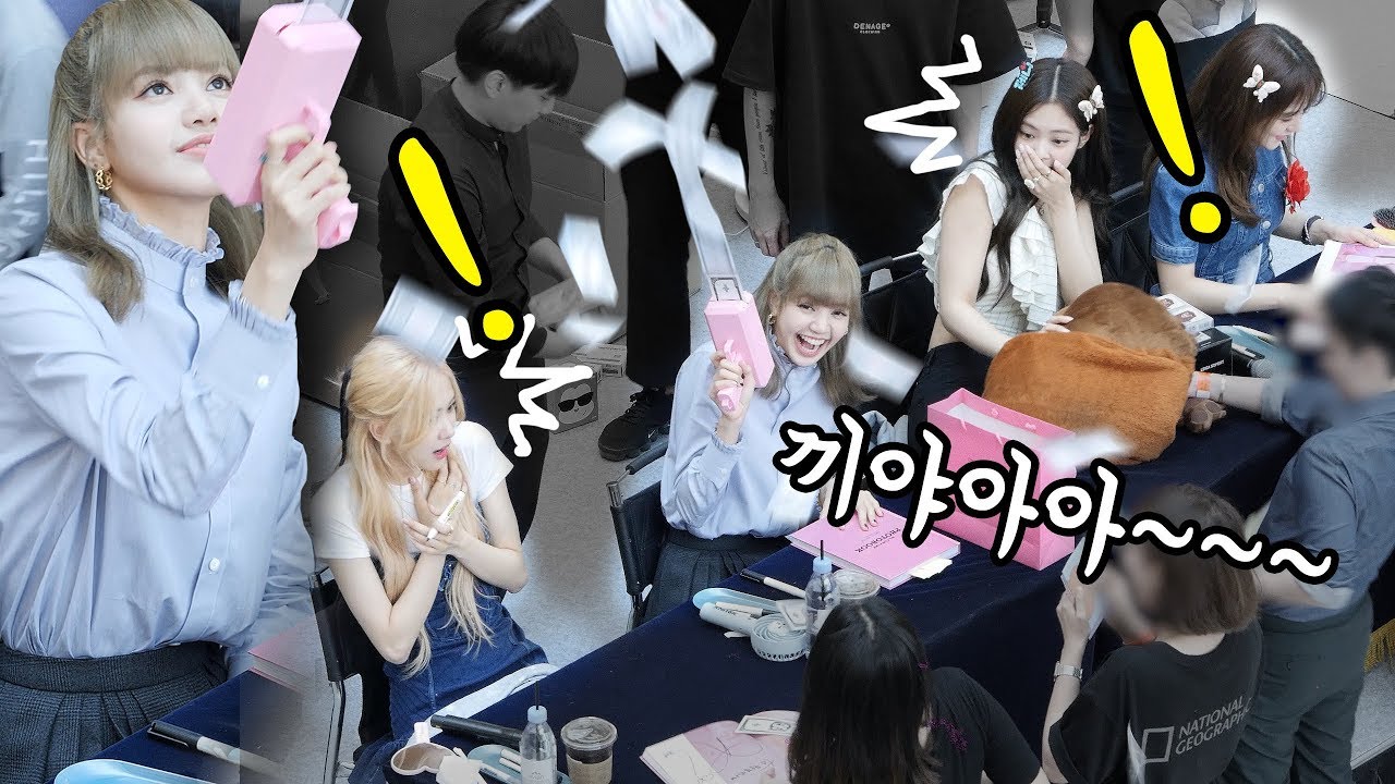 리사 머니건에 깜짝 놀란 블랙핑크 Lisa money gun, BLACKPINK was surprised : 팬사인회 fansign event : 영등포 타임스퀘어 190630