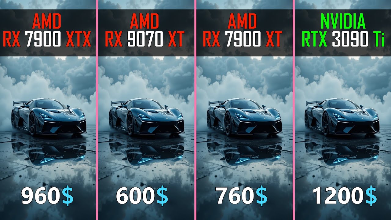 RX 9070 XT RX 7900 XTX RX 7900 XT RTX 3090 Ti : TEST IN 20 GAMES