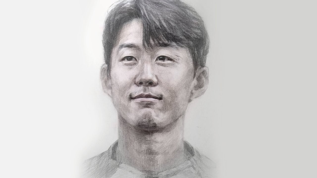 얼굴 비율 닮게 그리기,  쉽게 잘그리는 방법, 인물소묘, 얼굴그리기, 인물화, 초상화, 루미스기법, 연필로 얼굴 그리, 손흥민