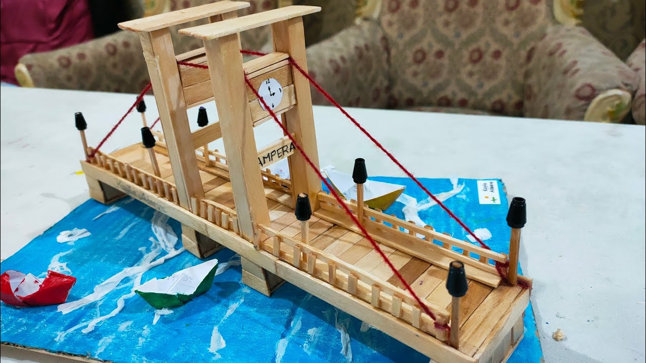 Membuat  Miniatur Jembatan Ampera Dari Stick Es Krim ❤️