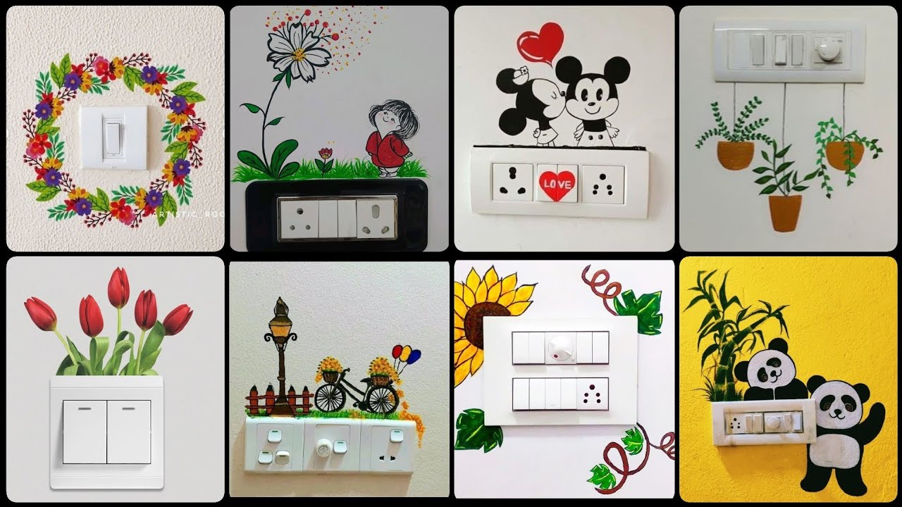 Switch Board Art Designs //Switch Board Painting Ideas //Switch Board Wall Painting design