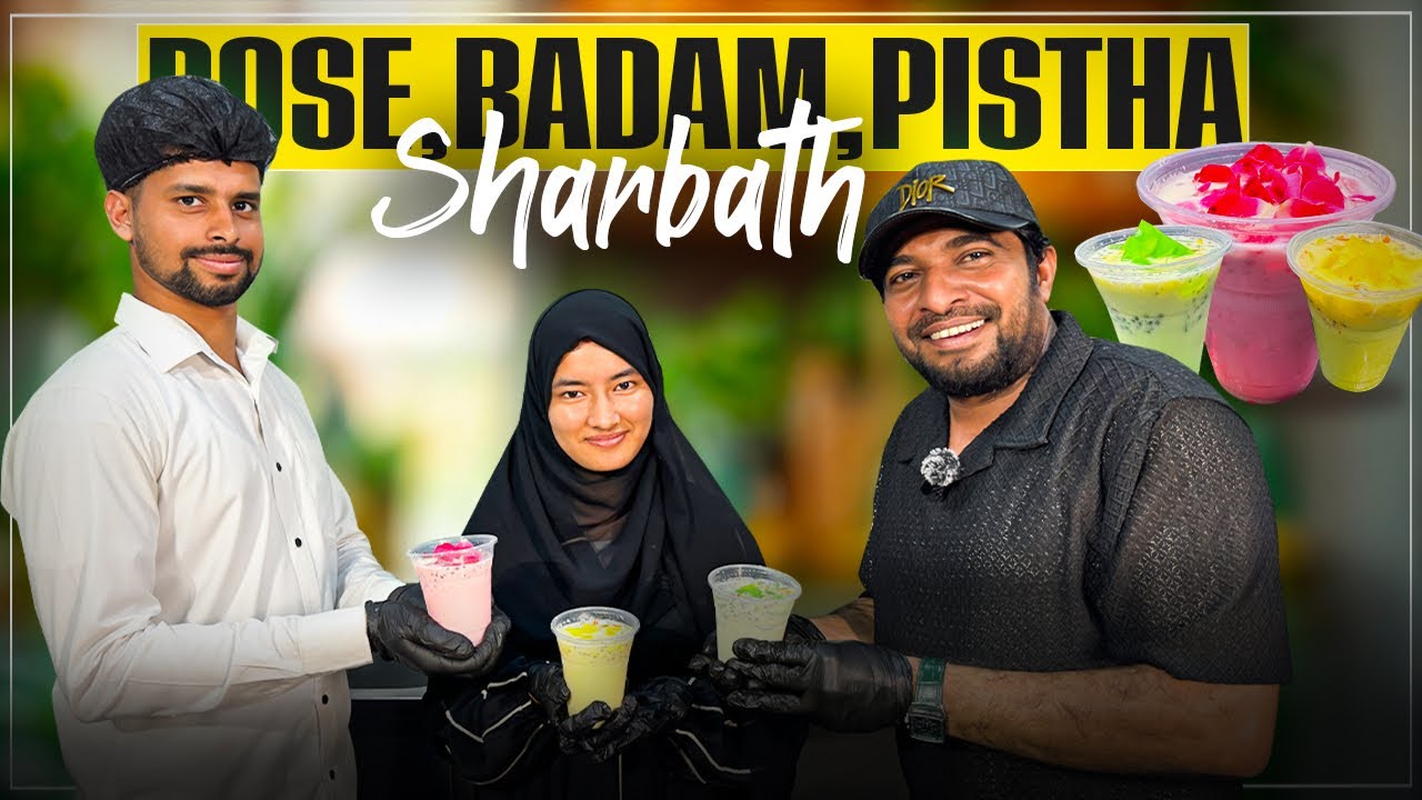 Rose Badam Pistha Sharbath.😋 Easy method made by Jabbar bhai