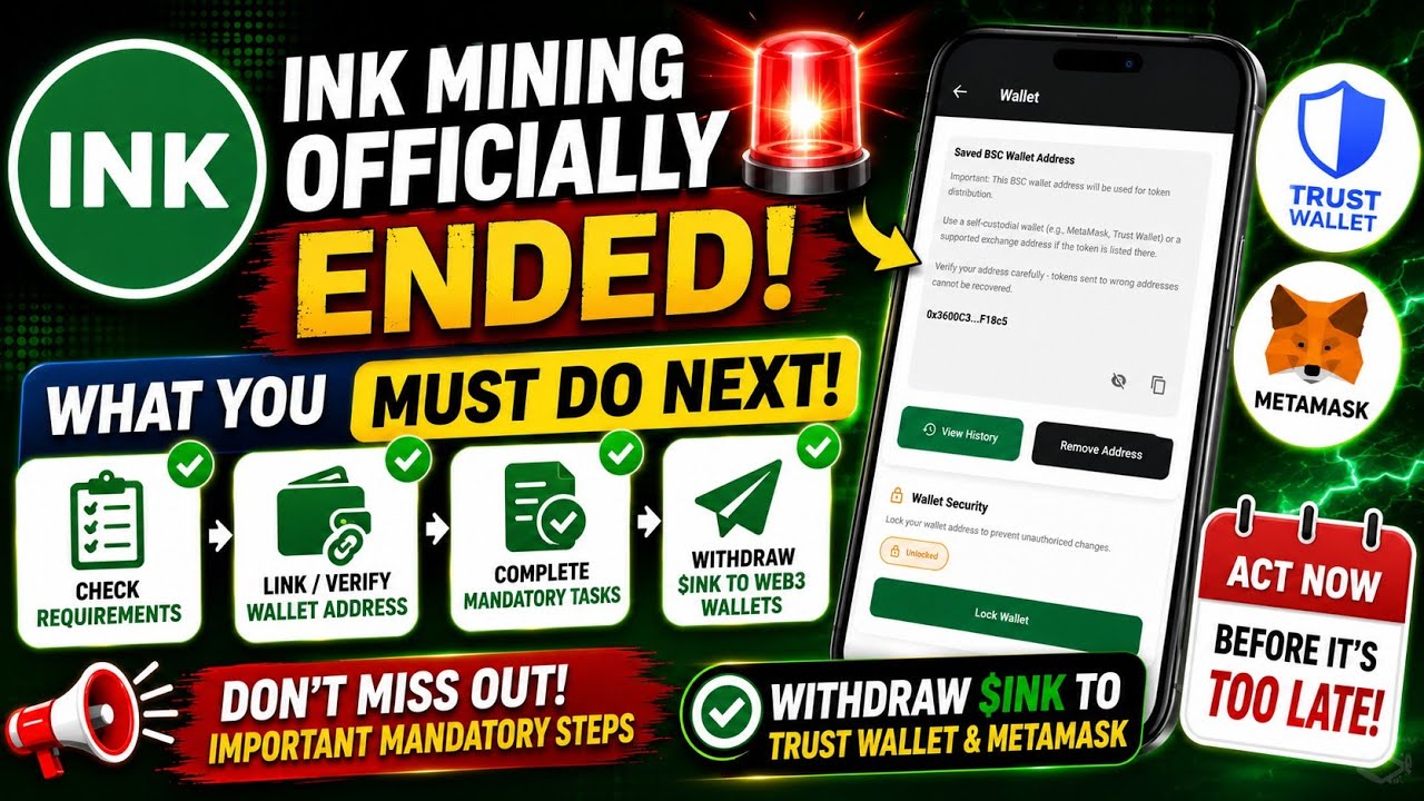 🚨 CPEN MINING APP $INK Mining Has Officially Ended! Must Do  to Withdraw to Trust Wallet & MetaMask