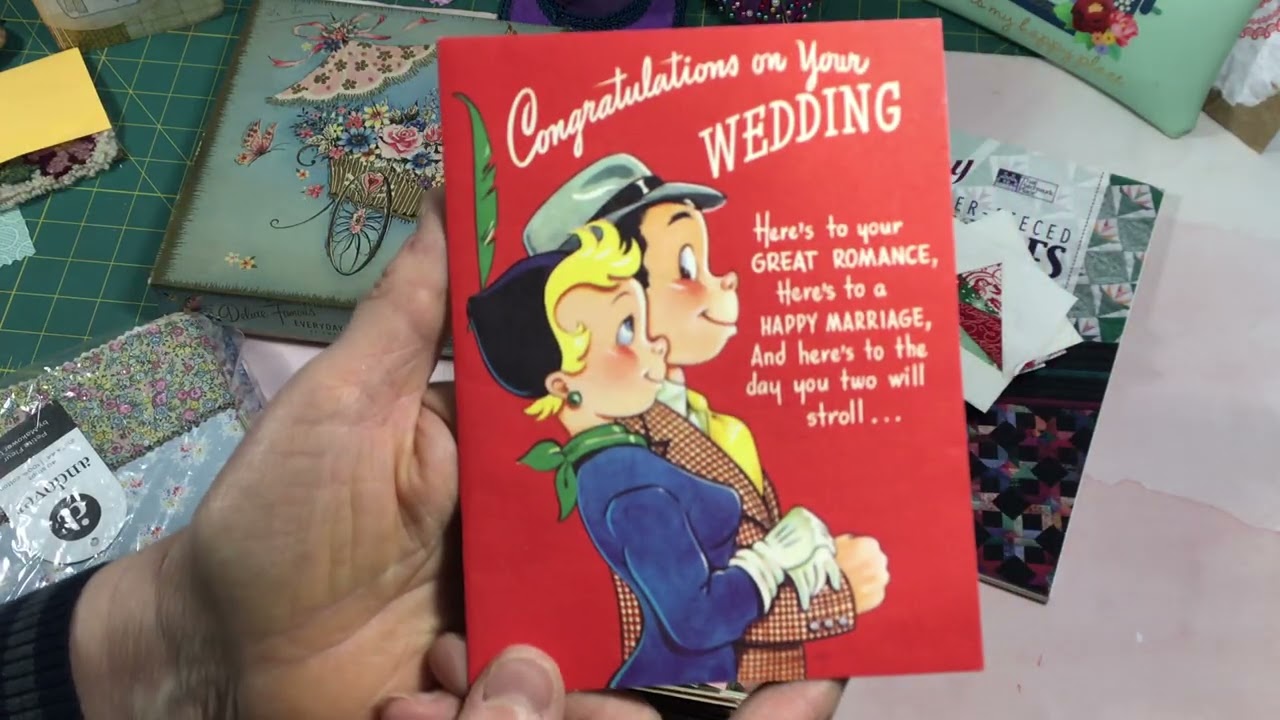 Vintage Greeting Card Thrifting and Machine Quilting Project Share