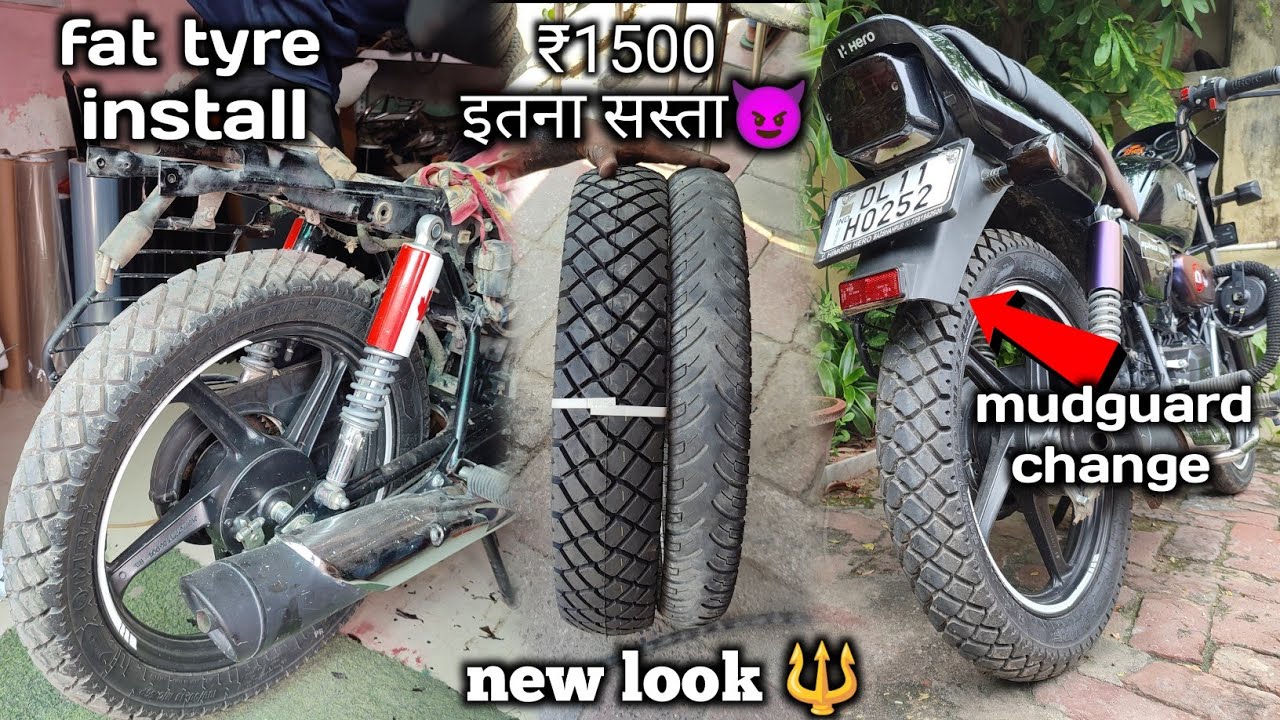 Splendor Modified🔱 | Fat Tyre Install In Splendor😈 | Splendor Mudguard Modified✅