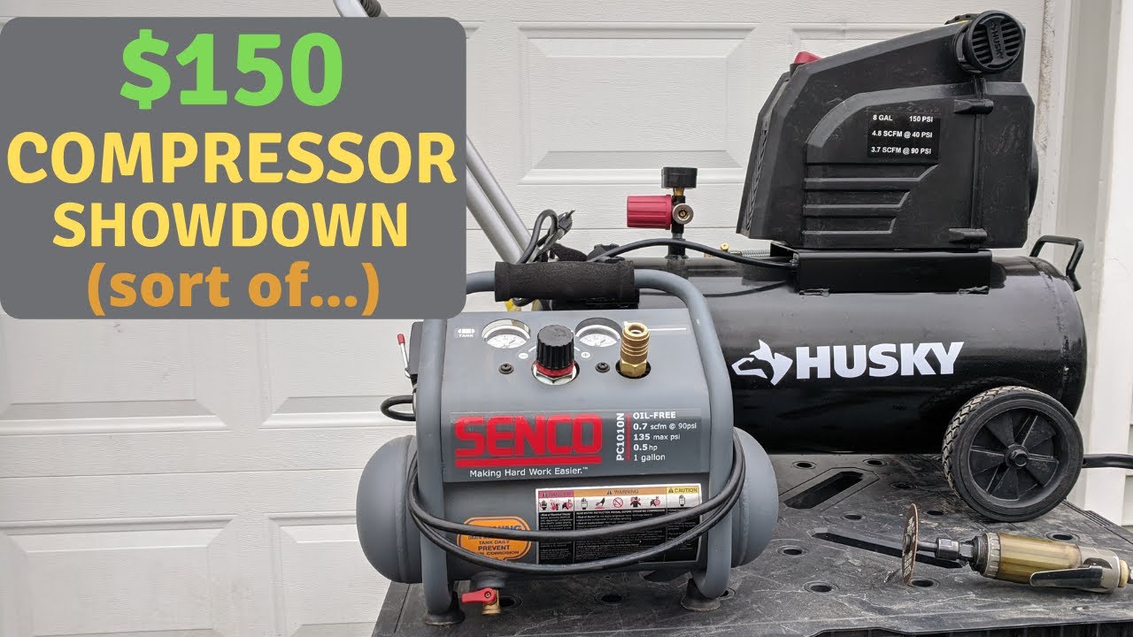 $150 Air Compressor Review and Demo | Senco VS Husky