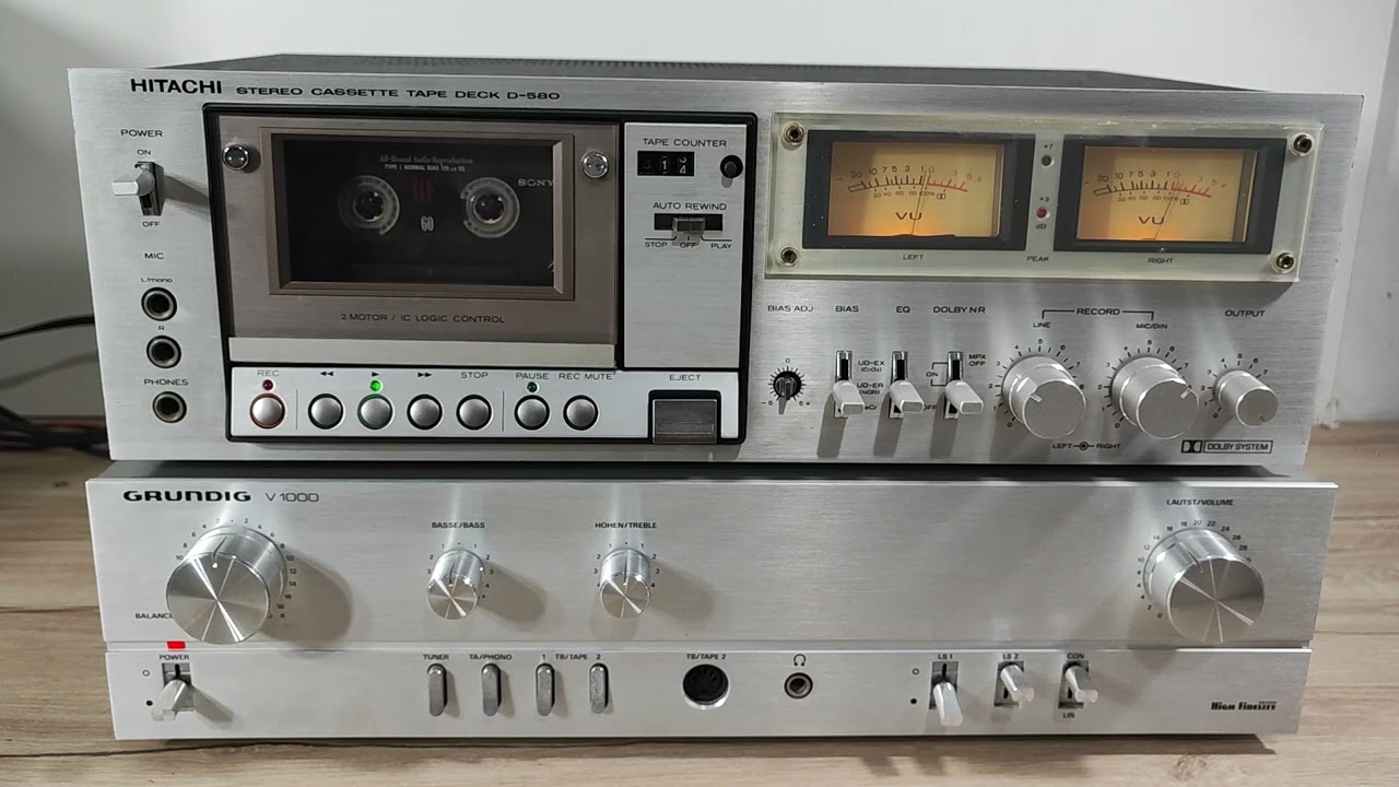 video test amplificatore Grundig V-1000 /piastra cassette Hitachi D-580 (my heart will go on)