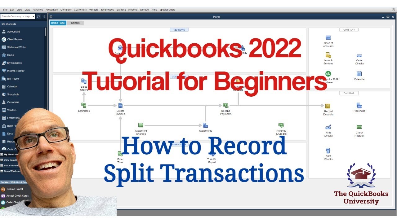 Учебное пособие Quickbooks 2022 для начинающих: как регистрировать разделённые транзакции