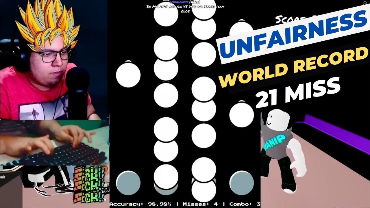 НЕСПРАВЕДЛИВОСТЬ (правая сторона) 21 МИСС МИРОВОЙ РЕКОРД!!!! Roblox FNF Funky Friday