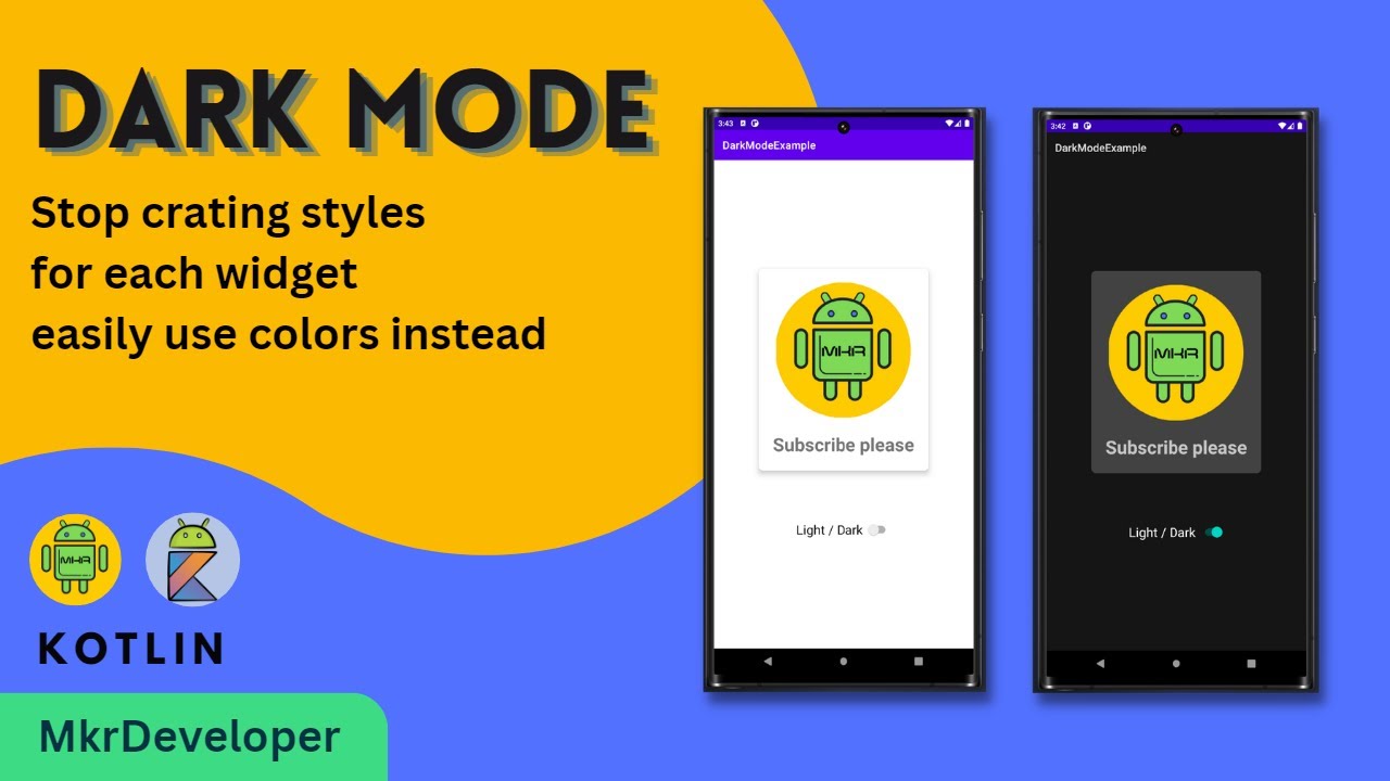 How to implement Dark mode(theme) Android studio | Kotlin