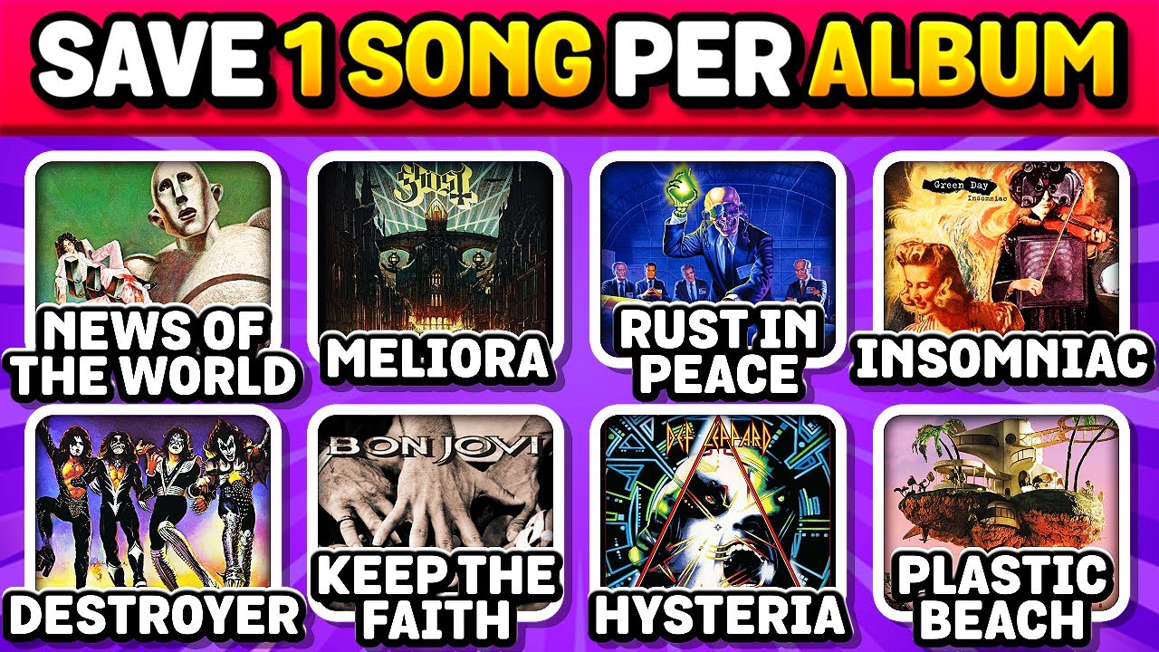 Save One Song per ROCK ALBUM 🔥🎸 Most Iconic Rock Songs | Music Quiz