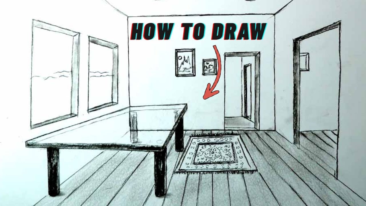 One point perspective room drawing for beginners (step by step) 2026#perspective #art #howtodraw