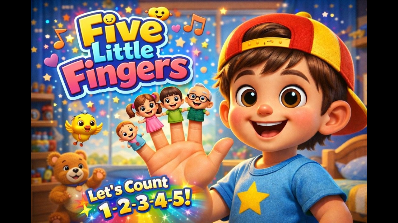 Five Little Fingers | Nursery rhyme | Five little fingers on my hand