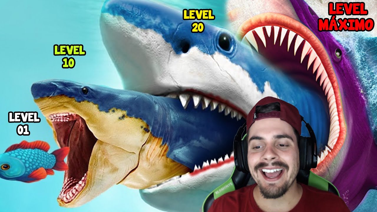 JOGUEI COM TODOS OS PEIXES ATÉ O MEGALODON SHINY [ MOD SECRETO ] - Feed and Grow Fish