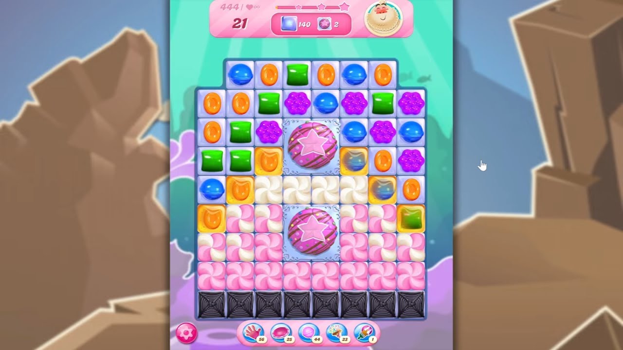 Candy Crush Saga LEVEL 444 NO BOOSTERS (new version)🐟☑️