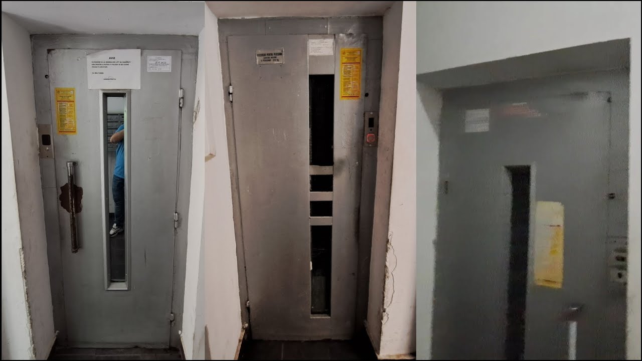 3x Old IFMA traction elevators (mod. by RomService) @ Calea Victoriei, no.103-105, Bucharest, RO