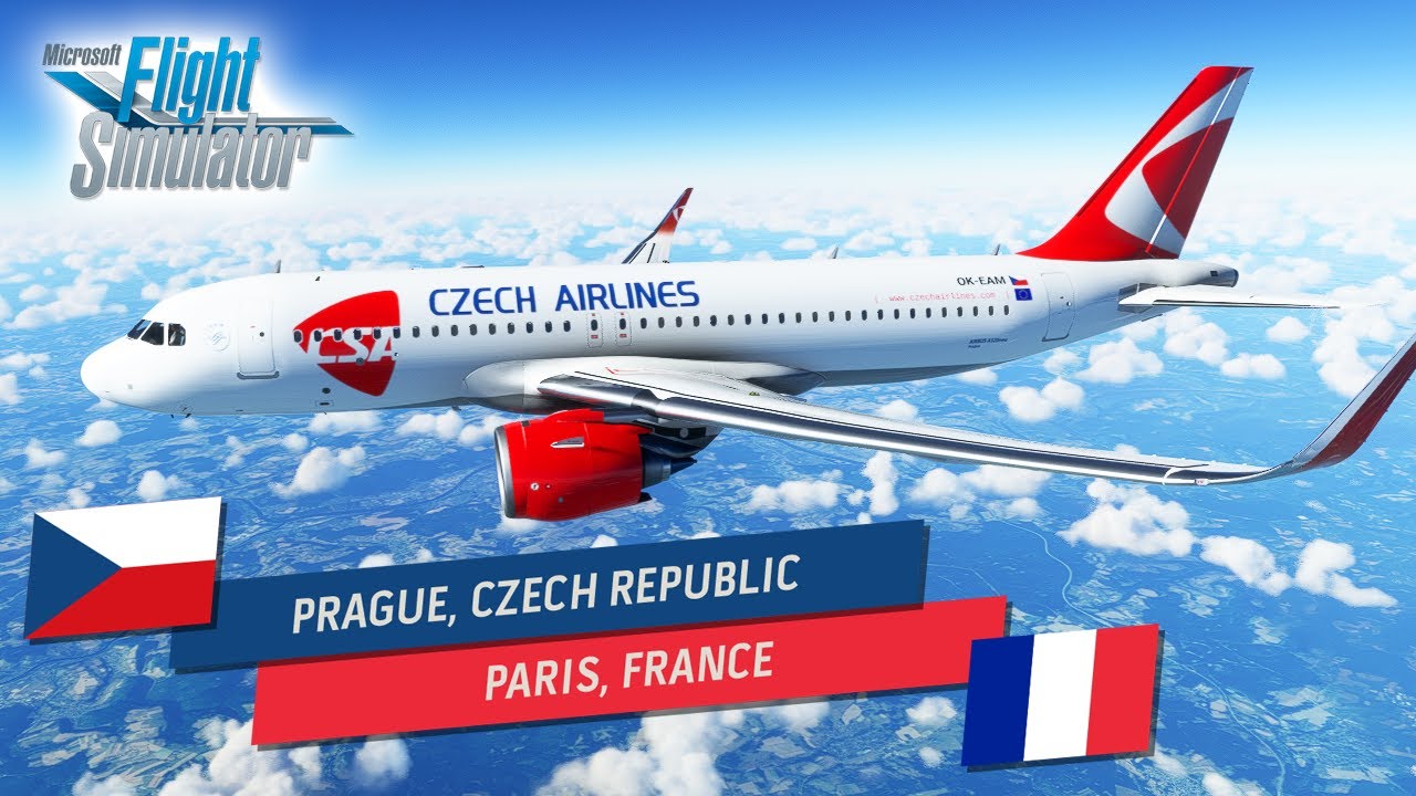 MSFS World Tour 128 - A32NX (A320neo) - Prague, Czech Republic to Paris, France