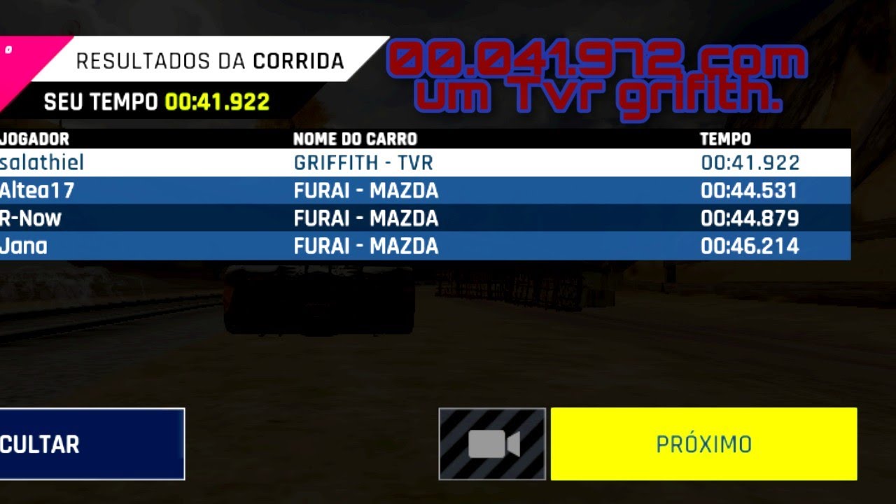 Como conseguir fazer Um tempo abaixo dos 44s Com o TVR GRIFFITH/1 ESTRELA.
