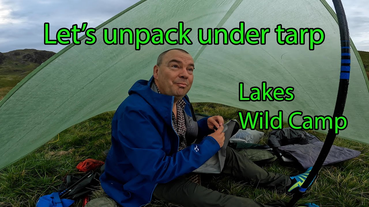 Setting up under Mountain Laurel Designs MLD Grace Duo Tarp Lake District Wild Camping trip Part 2