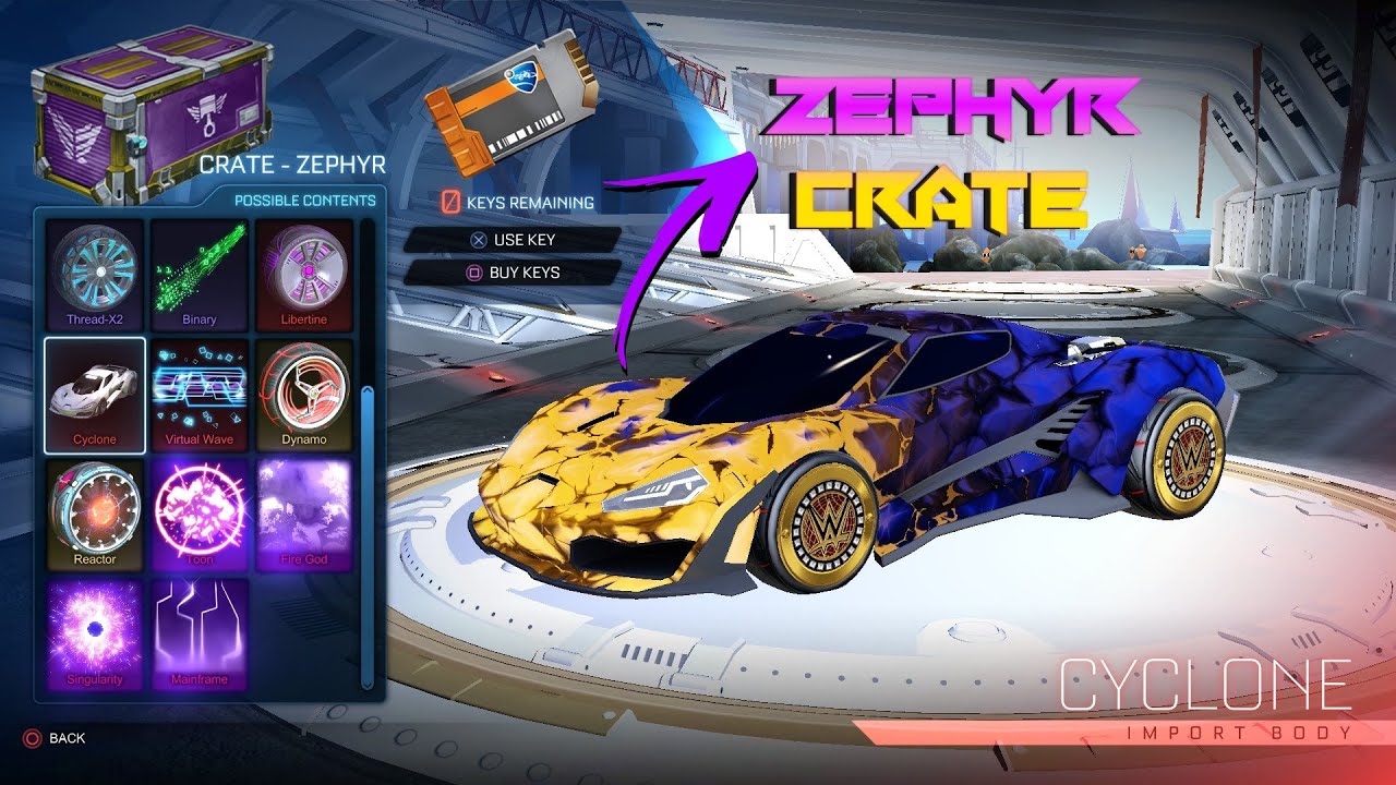 *NEW ZEPHYR CRATE * Rocket League V1.49 (New Car Cyclone)