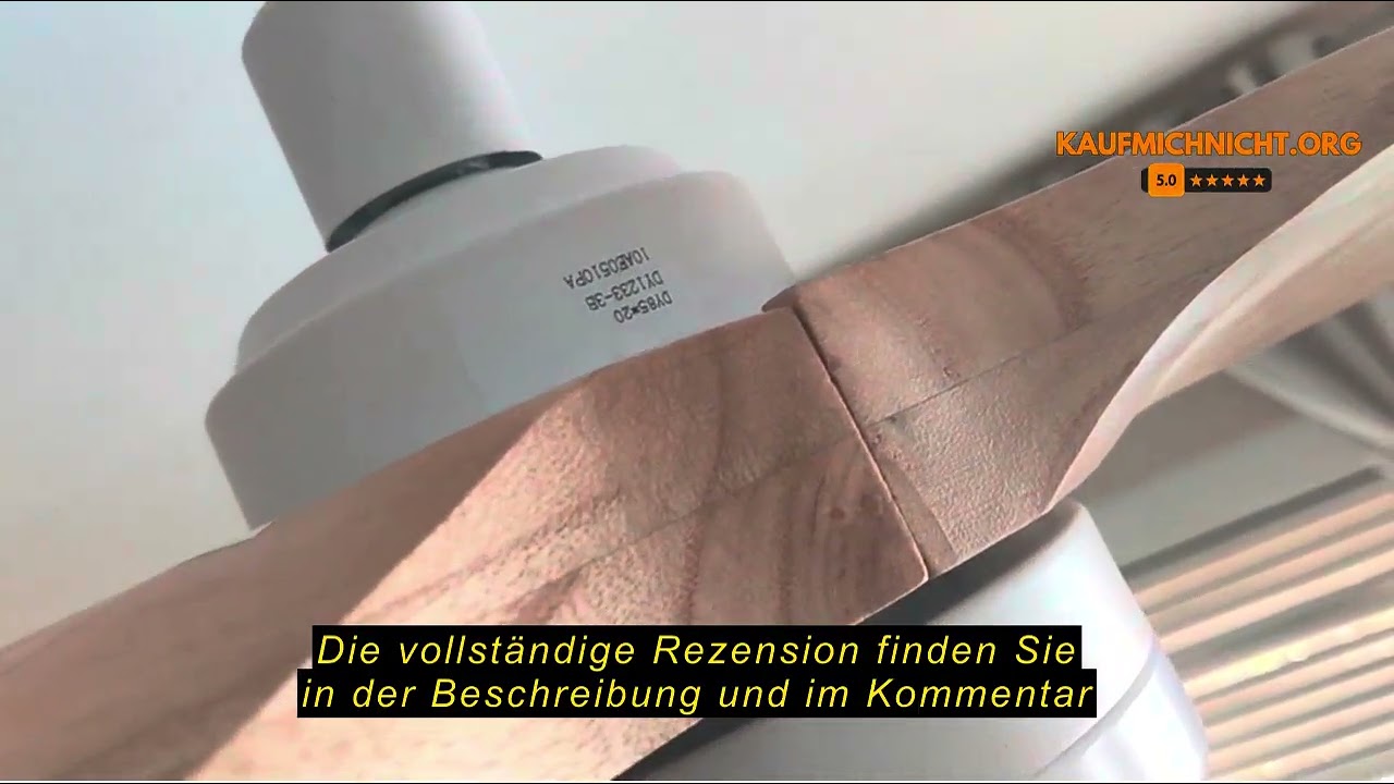 Produktbewertung: AUTODAY Wooden Ceiling Fan with Lighting Quiet DC Motor 132 cm Ceiling Fan Outdoor