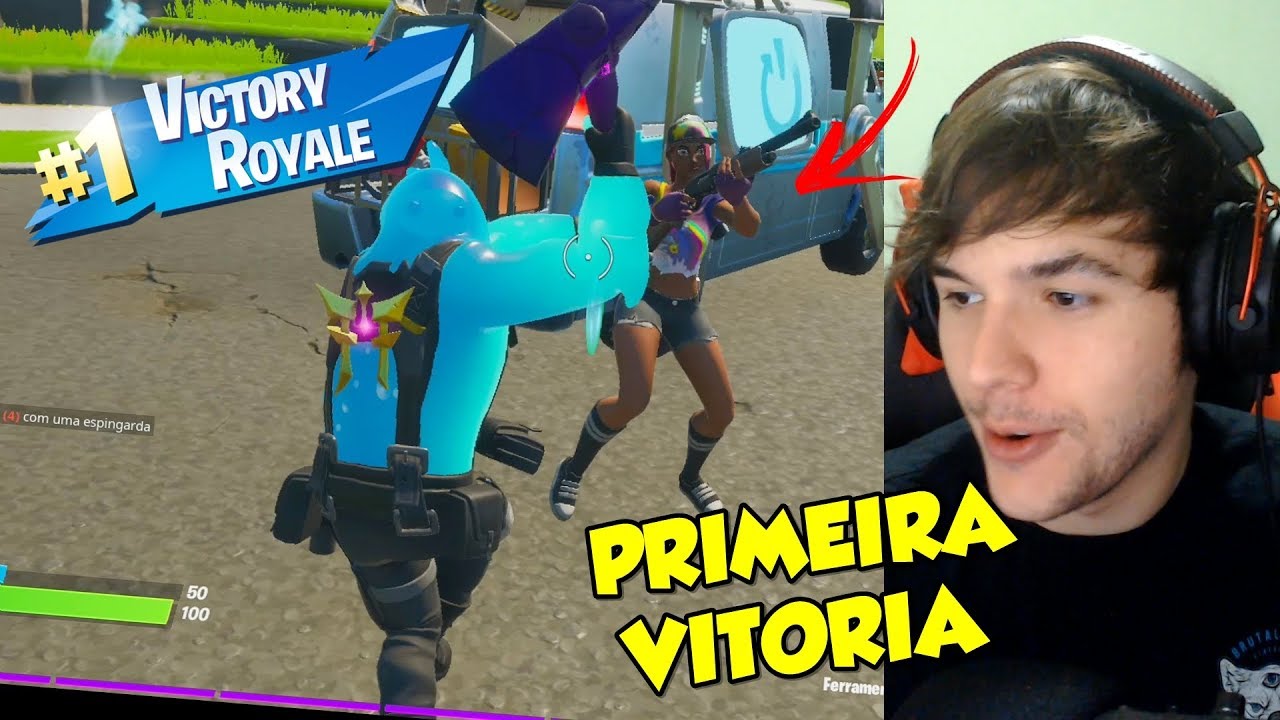 MINHA PRIMEIRA VITÓRIA NO FORTNITE 2 !!!