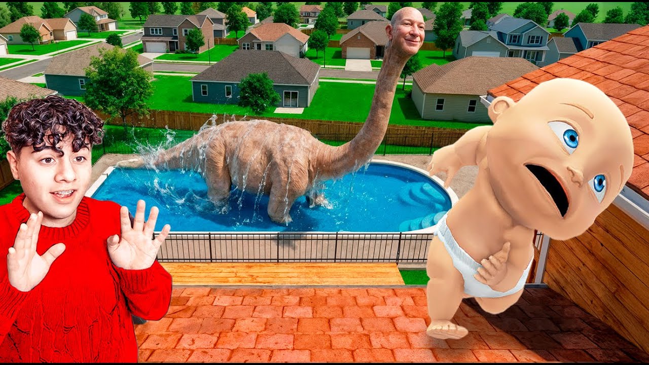 ¡BEBE ENCONTRO al MOUNSTRO TALASOFOBIA en una PISCINA!