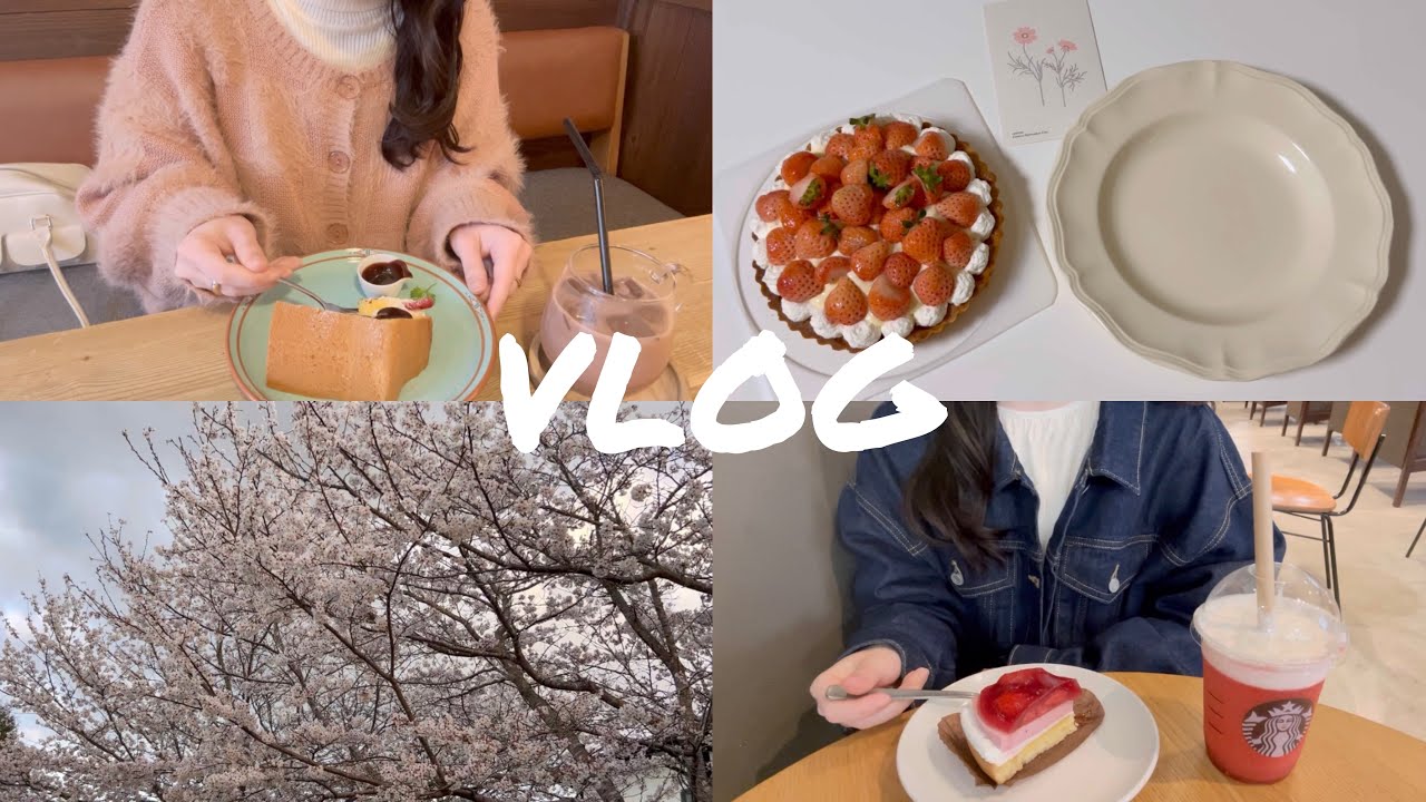春生まれの誕生日記録🍰🎀/社会人の休日/花見🌸/スタバ新作/休日vlog/vlog