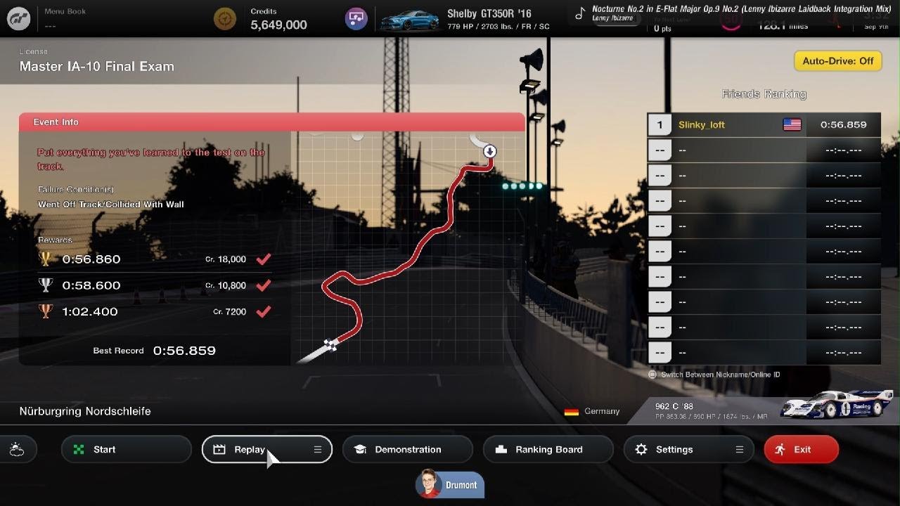 Gold license Master IA-10 56.859sec 962C Mini Carousel Nurburgring Gran Turismo 7_20240909033227