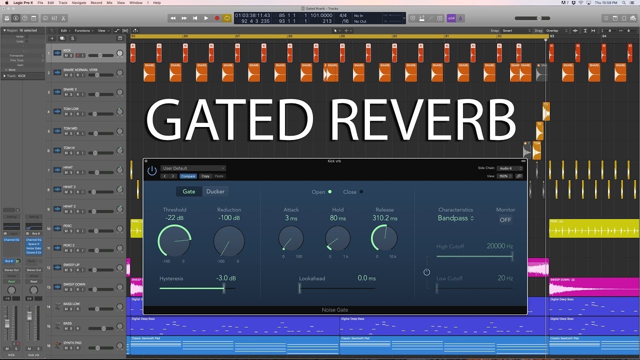 Logic Pro X Tutorial - 80s Snare Drum (Gated Reverb)
