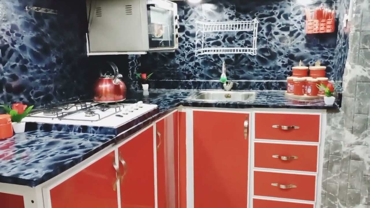 تجربتي مع #ورق_الحائط#3D نتيجة صادمة تغيرات فالمطبخ قبل و بعد