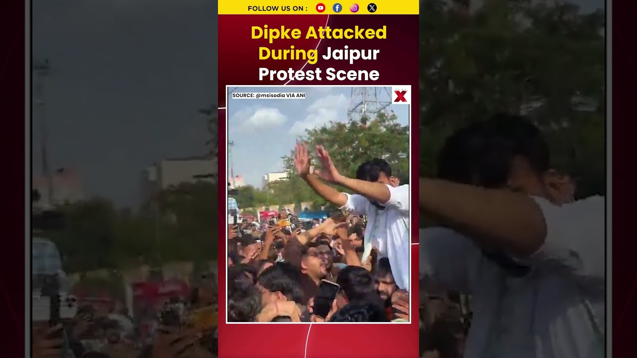 #watch #cjp Jaipur Protest Turns Violent: Dipke Attacked, Slapped During CJP Rally Chaos Erupts