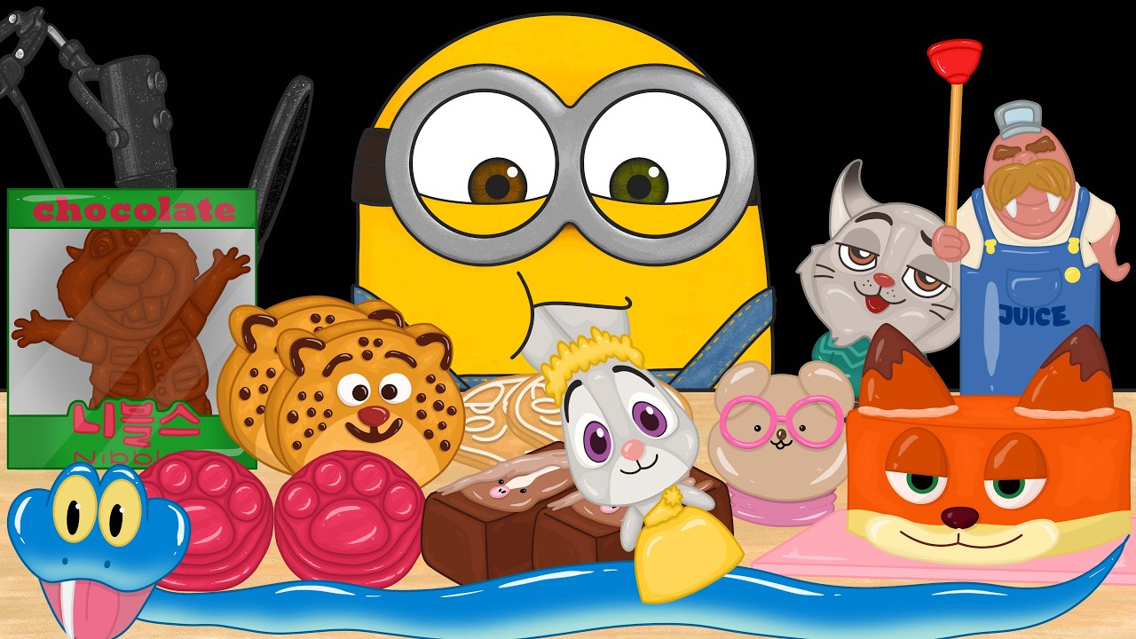 [ASMR] 미니언즈 주토피아 디저트 애니먹방(Minions Zootopia2 Food Animation Mukbang)
