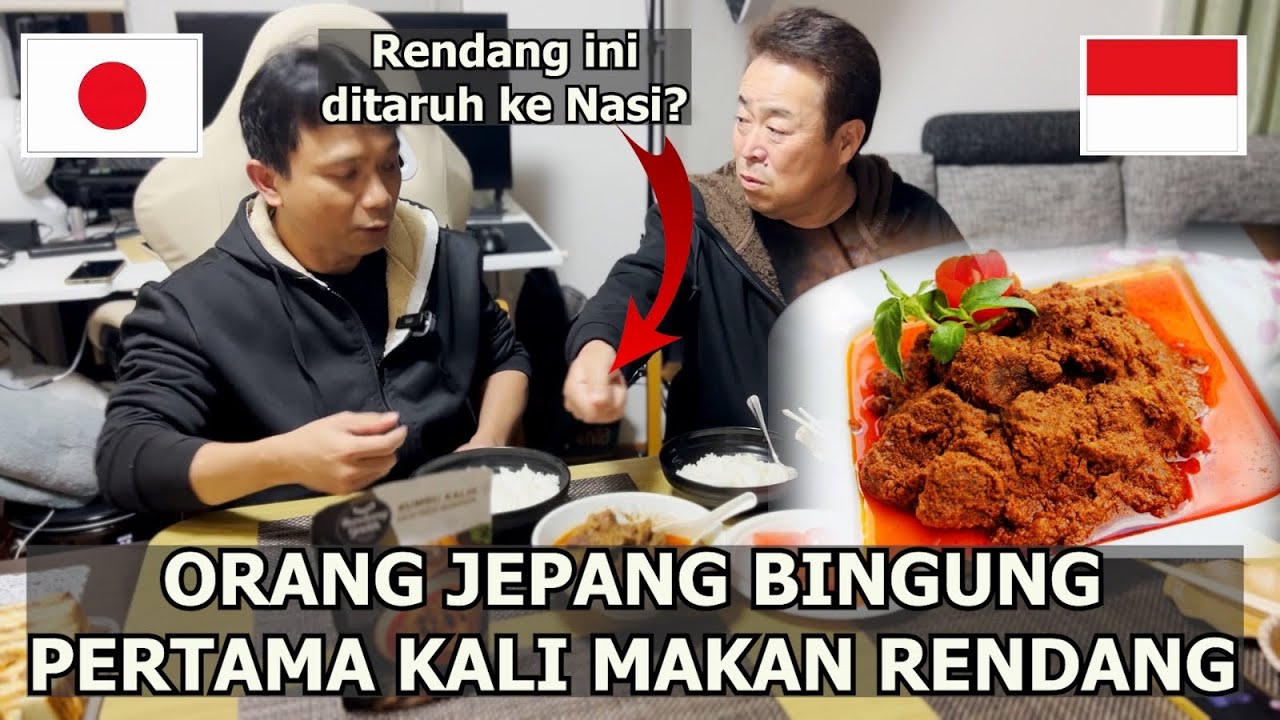 REAKSI KAKAK JEPANG PERTAMA KALI MAKAN RENDANG