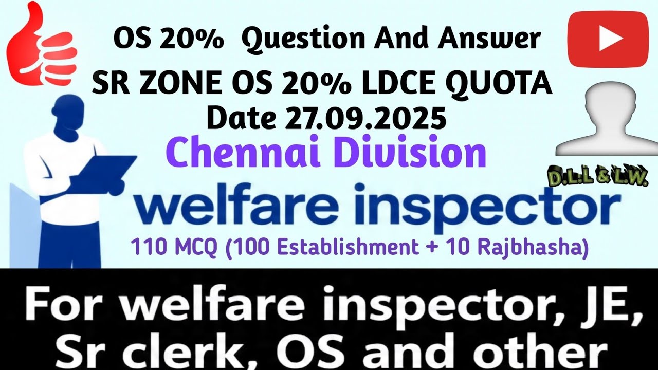 SR ZONE 27.09.2025 O S 20% LDCE Quota question paper with detailed explanation useful for all  exam