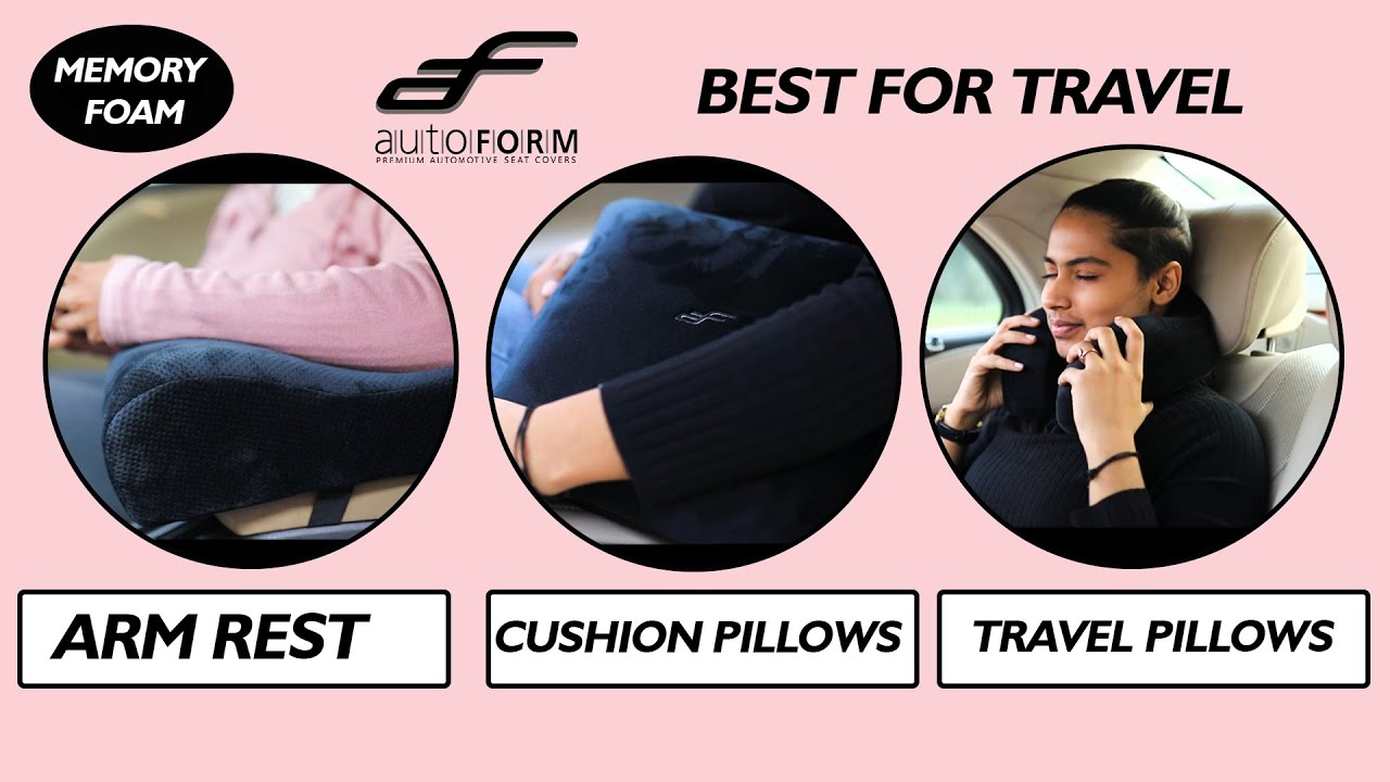 TRAVEL PILLOW, CUSHION PILLOW & ARM REST | PREMIUM CAR ACCESSORIES | AUTOFORM INDIA | MEMORY FOAM