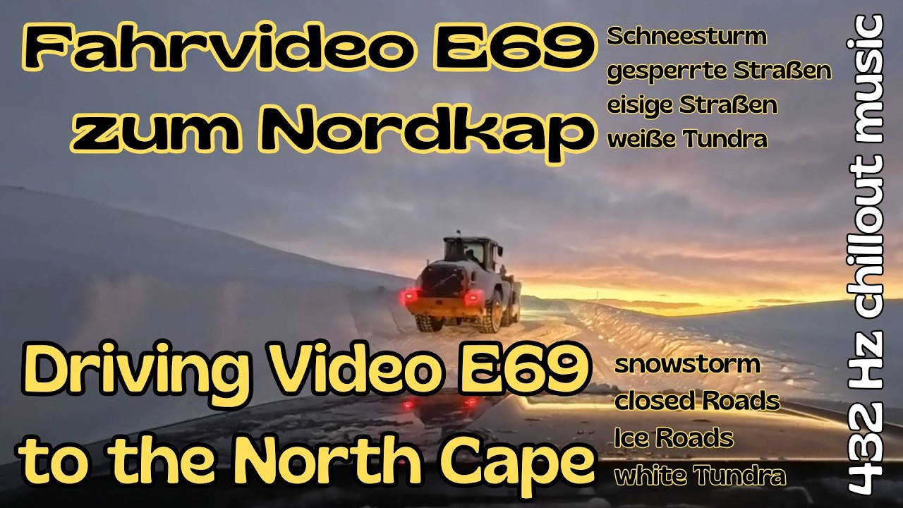 (0101) Driving to the North Cape / Winterwonderland / snowstorm / ASMR 432Hz chillout