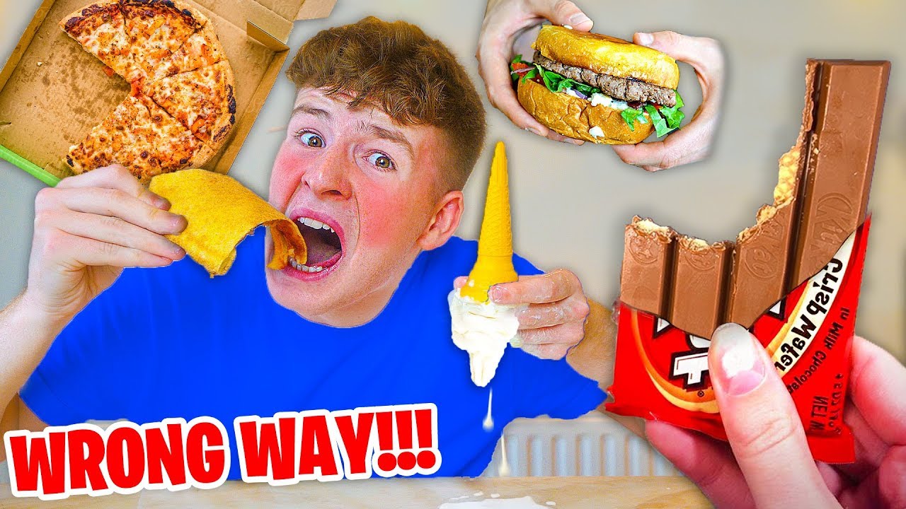 I Only Ate Foods The WRONG Way For 24 HOURS - Challenge
