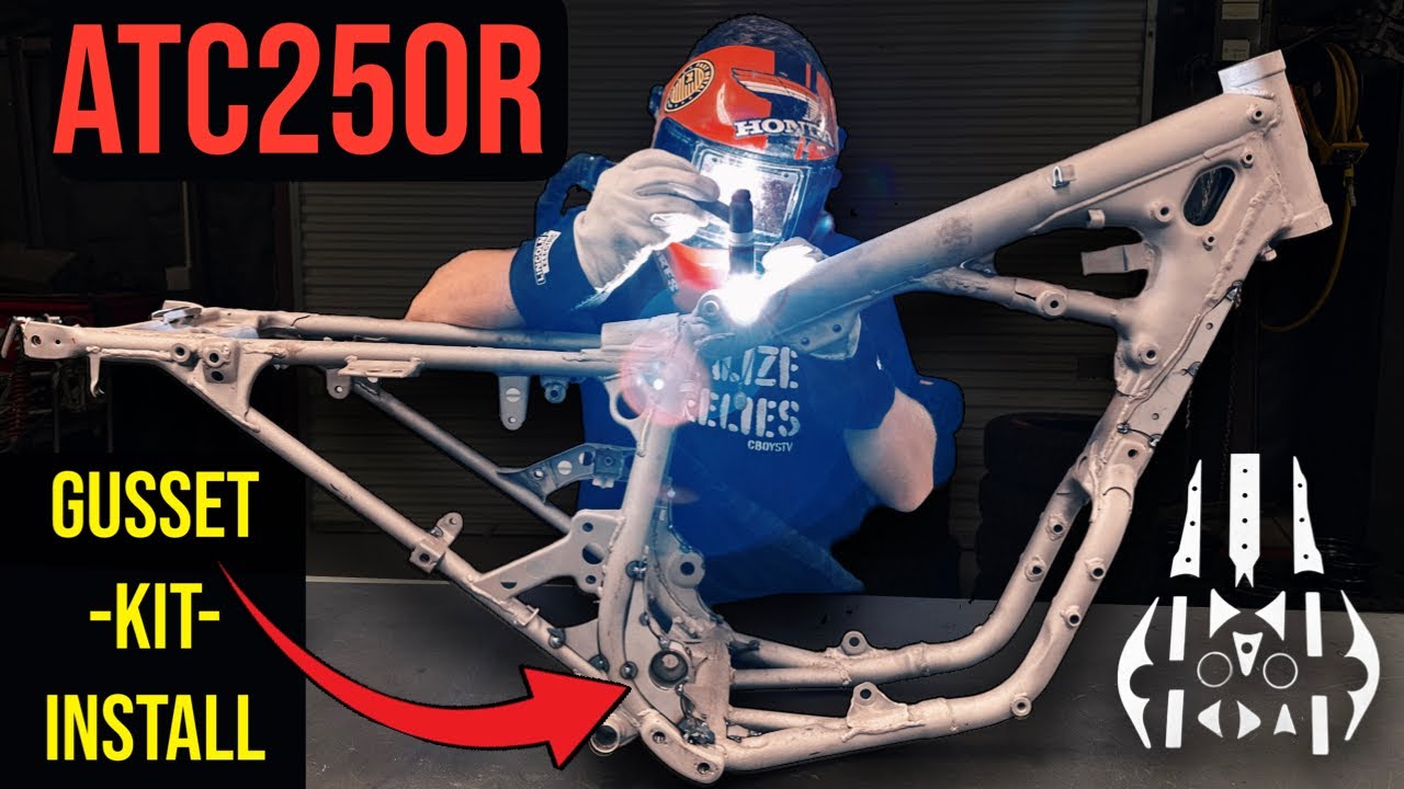 Honda ATC250R Frame Welding + Gusset kit Install