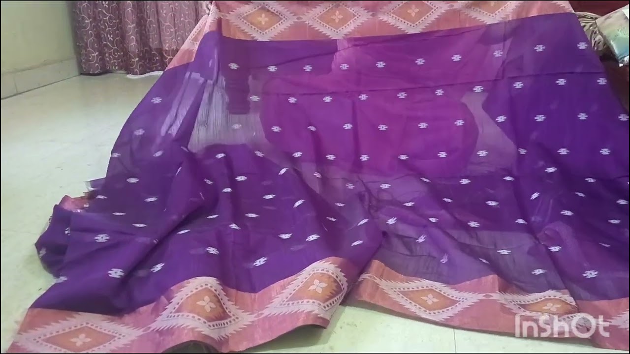 Unique Maheshwari saree pattern with blouse piece running