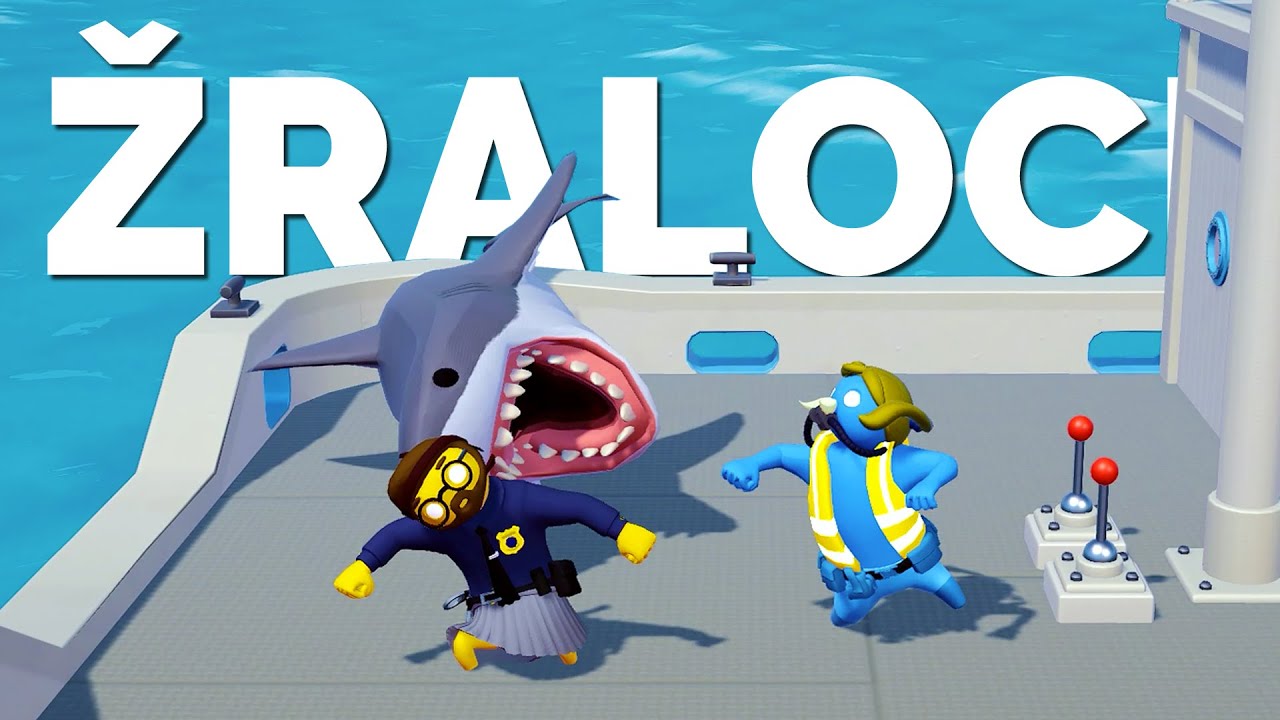 Žraloci útočí na naši loď v Gang Beasts