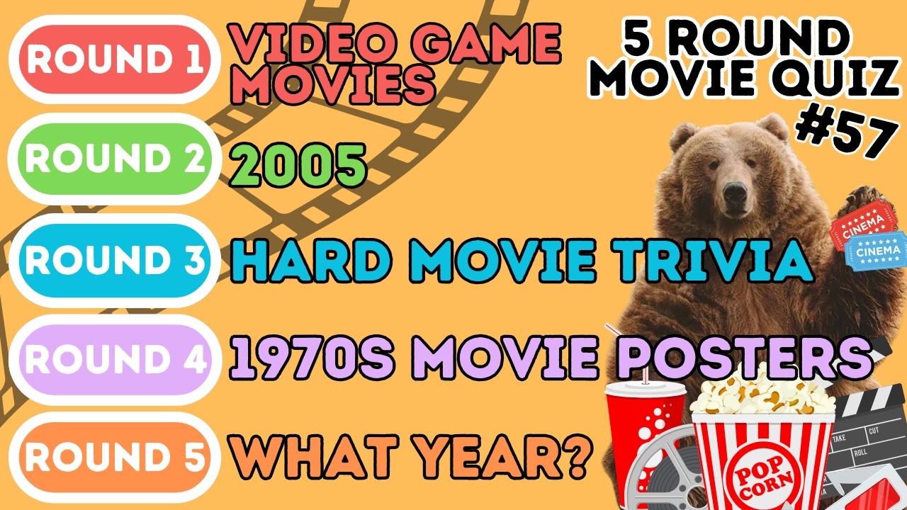 The 5 Round Movie Quiz | Video Game Adaptations, Film Trivia, What Year, 70s Posters & 2005 (57)