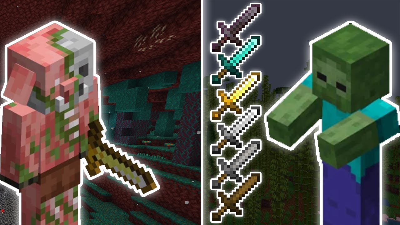 ZOMBIFIED PIGLIN VS ALL SWORD-WIELDING ZOMBIES | MINECRAFT