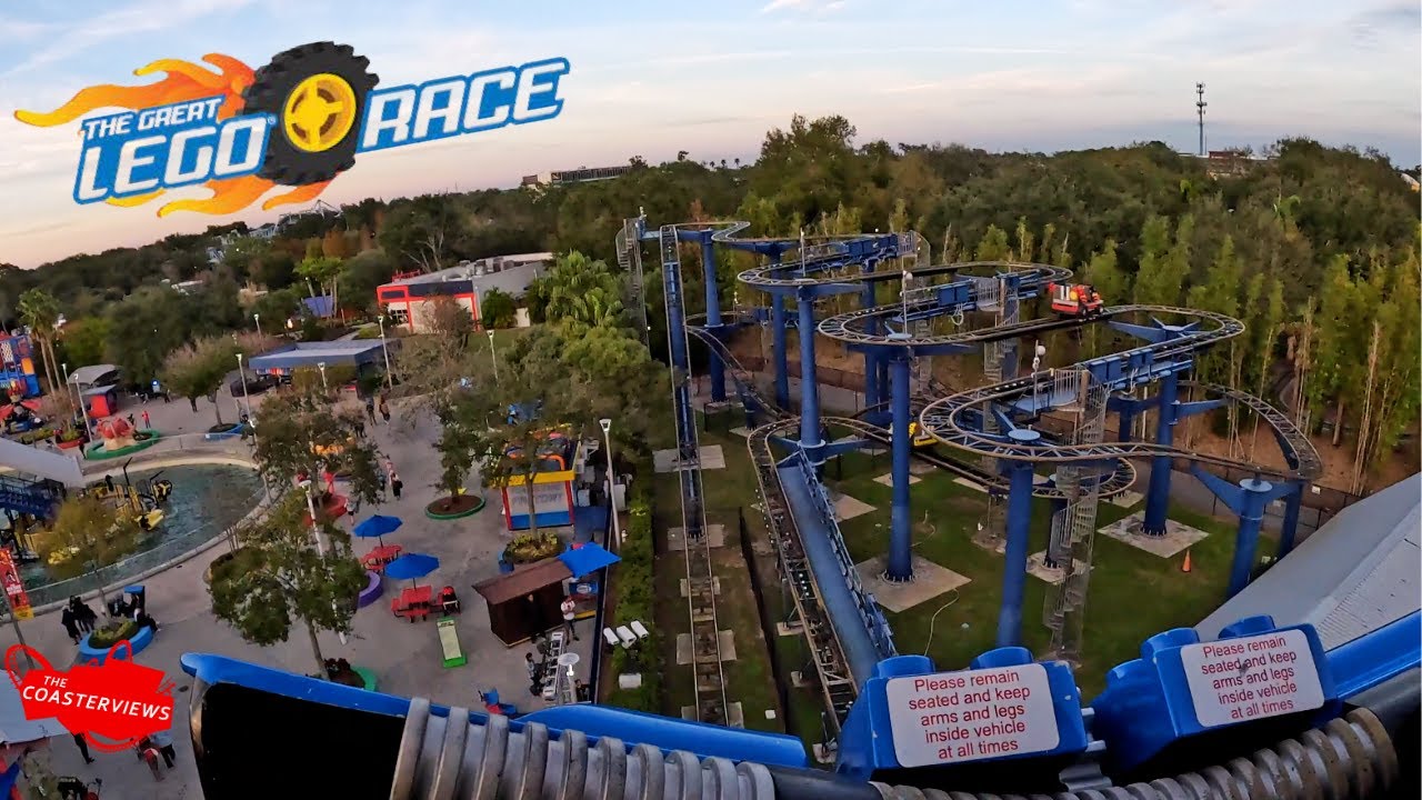 The Great Lego Race Roller Coaster Front Row POV [4K] Legoland Florida Wild Mouse