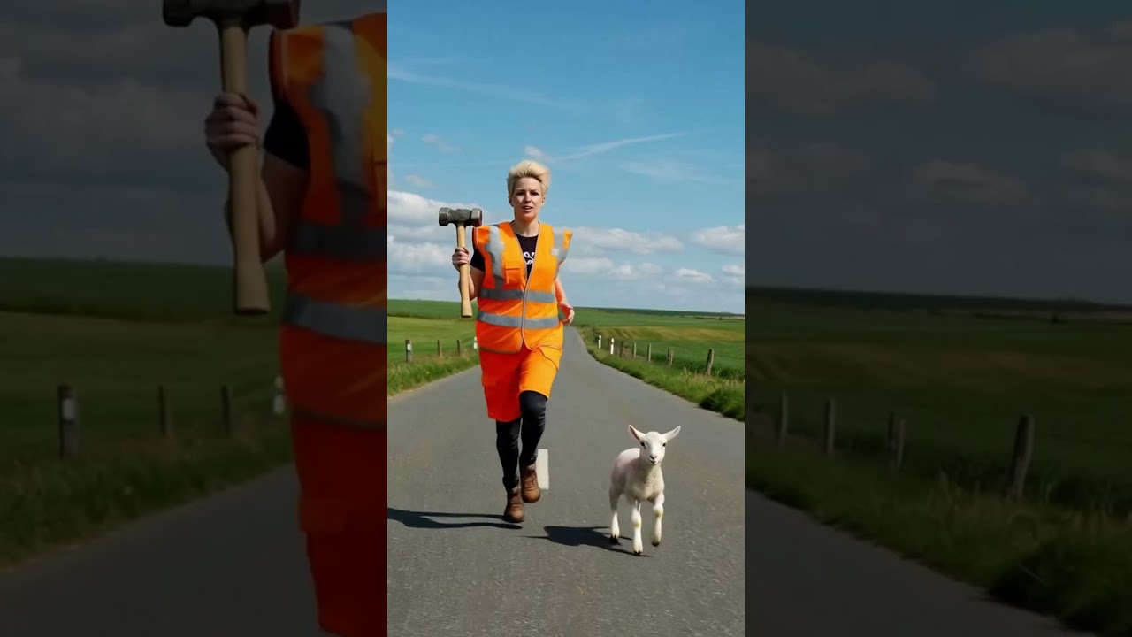 Construction Hero Smashes Rock to Save Sheep! Unbelievable Rescue! 😭 #ai #sheep #construction