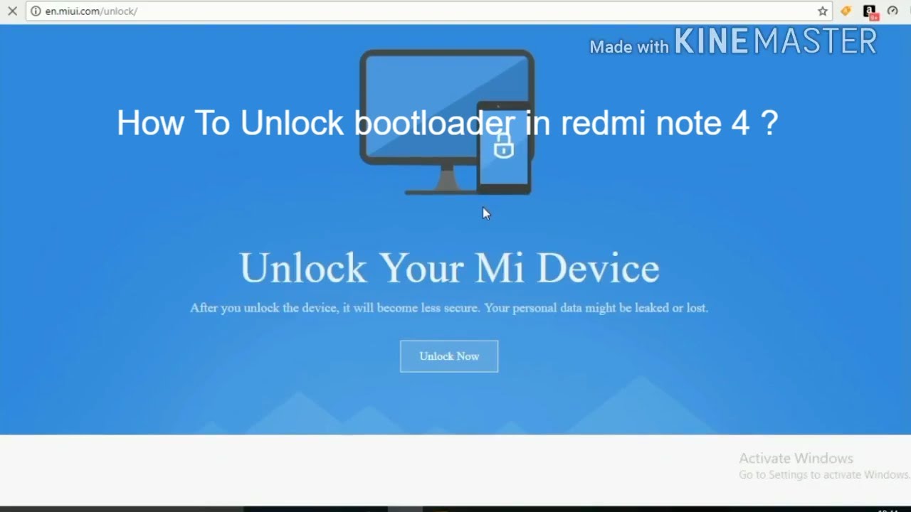 How to unlock bootloader in Redmi note 4 and any xiaomi devices