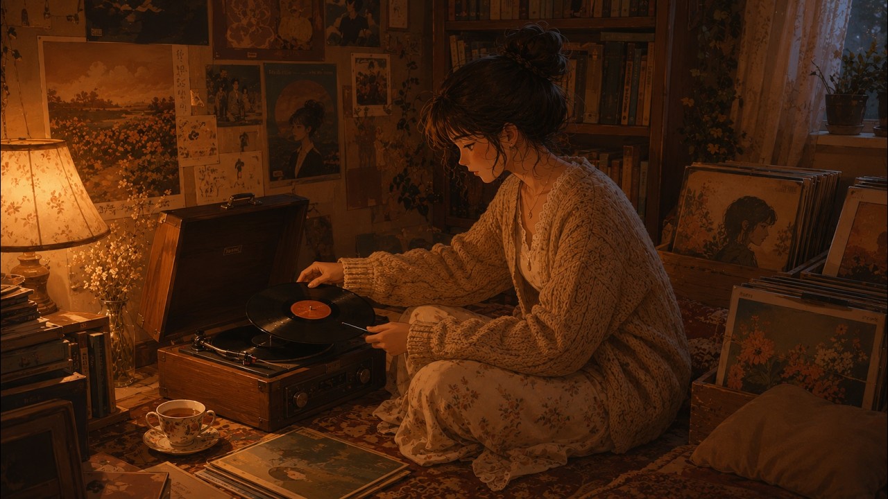 Vinyl Record Lofi 📻 | 1 Hour Warm Crackle Beats | Furuchi Lofi