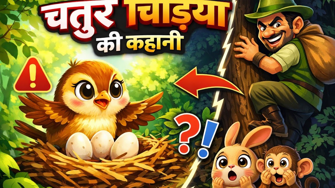 चतुर चिड़िया ने कैसे भगाया शिकारी? | Amazing Bird Story | Moral Story for Kids l Smart Bird Story 