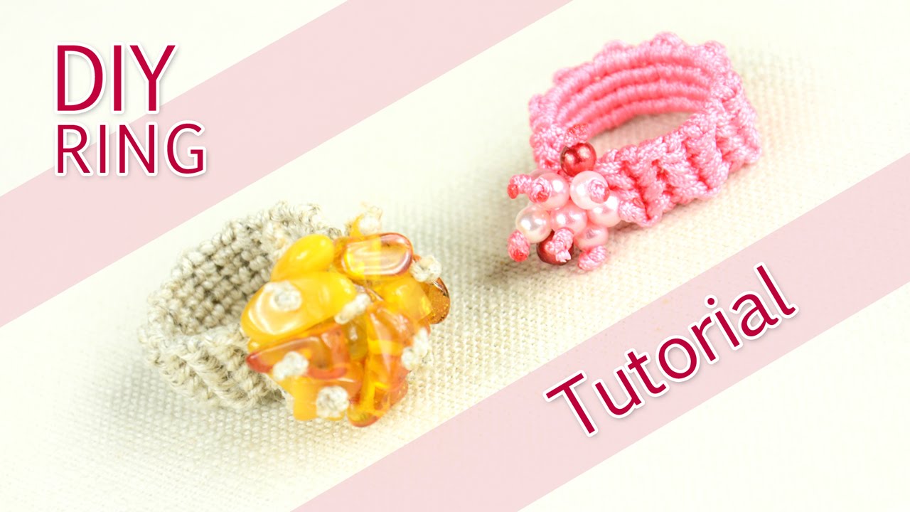 Sparkly Macrame Ring Tutorial