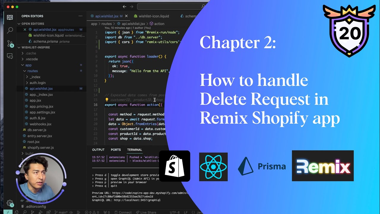 20 - How to handle DELETE request in Remix Shopify app